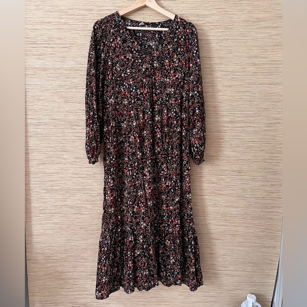 Old navy button front tired midi dress
